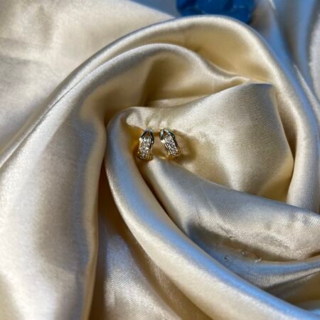 Micro AD Pave Gold-Toned Huggie Hoop Earrings